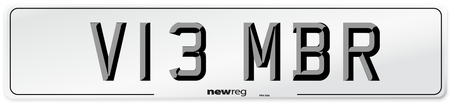 V13 MBR Number Plate from New Reg